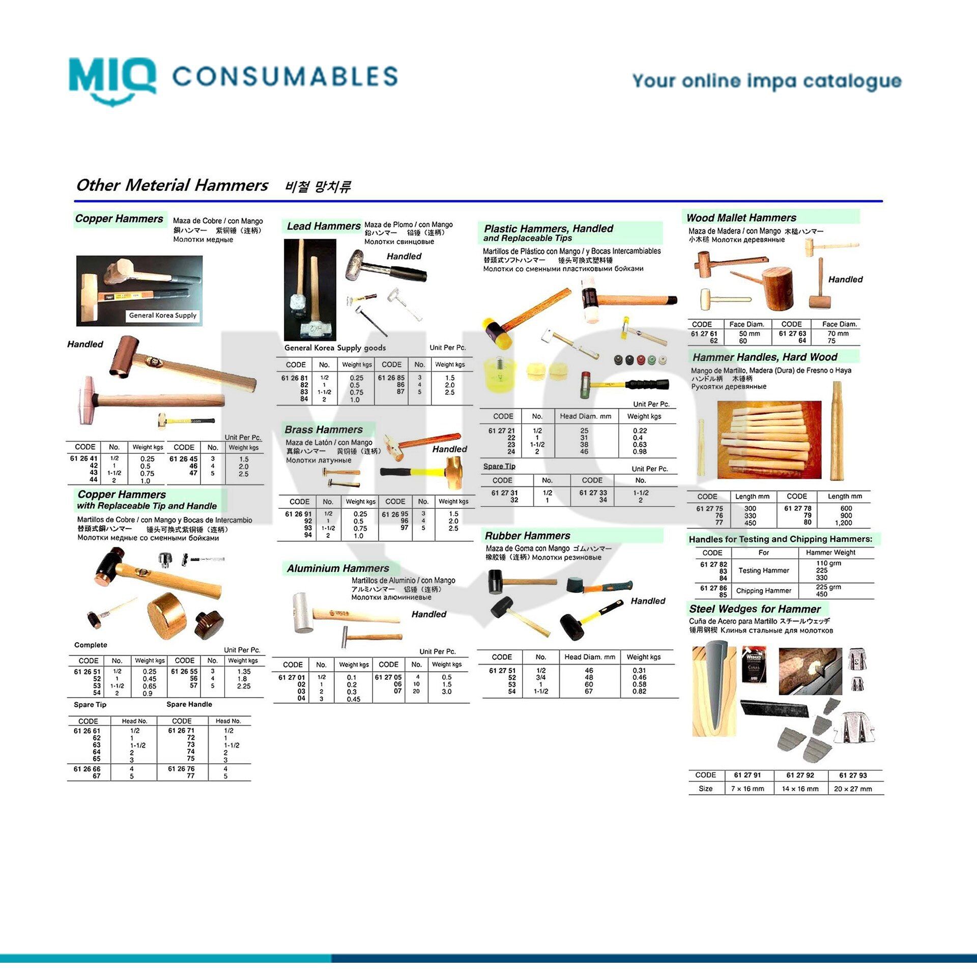 612645-HAMMER COPPER HANDLED, NO.3 (1.5KGS) - MIQ Consumables