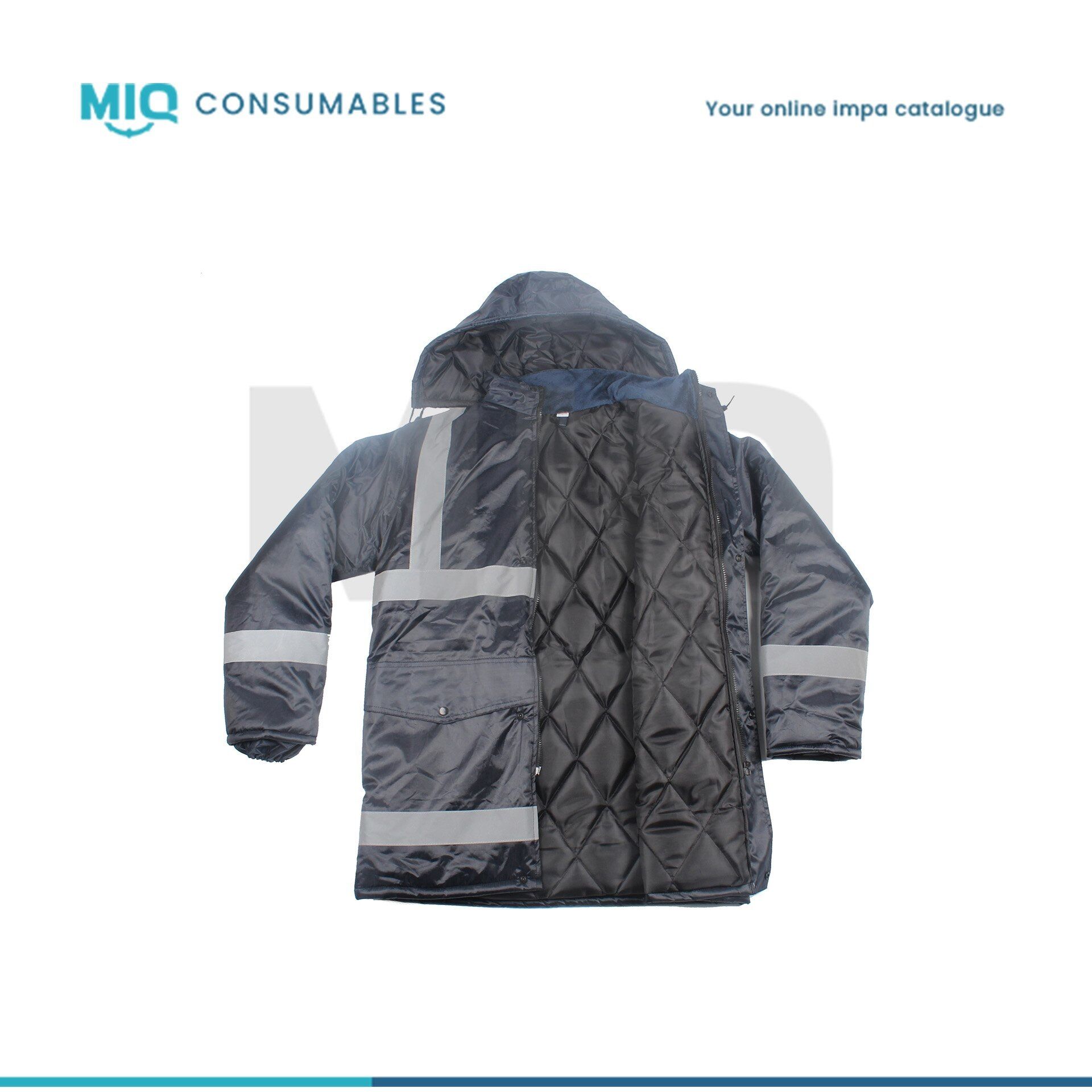 190651-PARKA BLUE 100 % NYLON WITH REFLECTIVE STRIPES SIZE M - MIQ