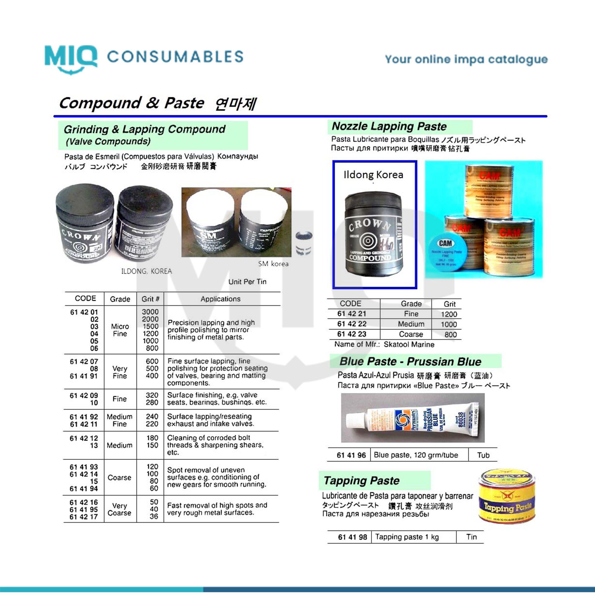 614223-NOZZLE LAPPING COMPOUND GRIT 800 MICRO FINE 60 GR - MIQ